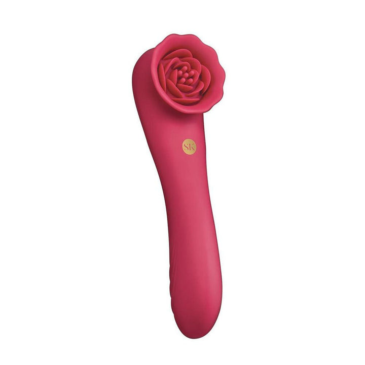 Secret Kisses ROSEGASM ROSE QUAKE - Red 18.8 cm USB Rechargeable Dual Ended Tapping Vibrator – Sex toys NZ by Naughtyhut. Discreet delivery nationwide.