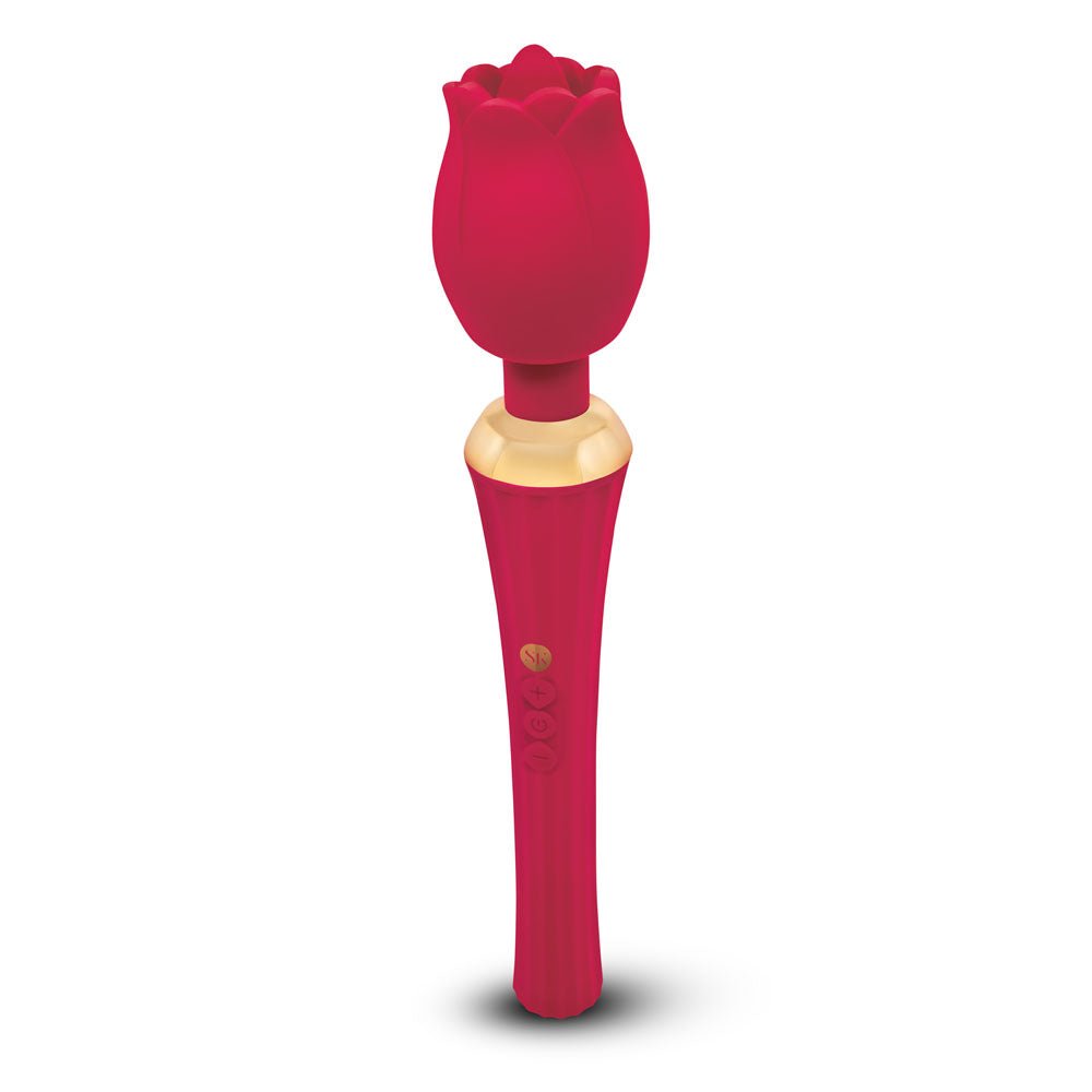 Buy Secret Kisses Rosegasm Rose Wand - Rose Red 30.5 cm USB Rechargeable Massager Wand – Naughtyhut NZ sex toys online. Discreet delivery & top brands.