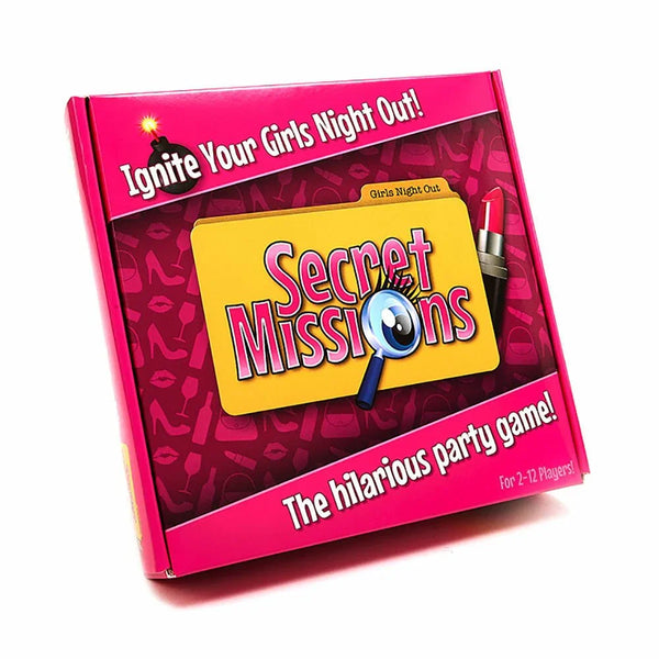 Secret Missions Girls Night Out game, pink box with lipstick artwork