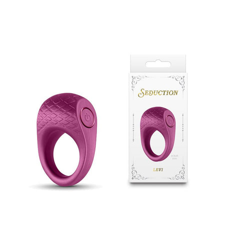 Buy Seduction - Levi - Metallic Burgundy - Metallic Burgundy USB Rechargeable Vibrating Cock Ring – Naughtyhut NZ sex toys online. Discreet delivery & top brands.