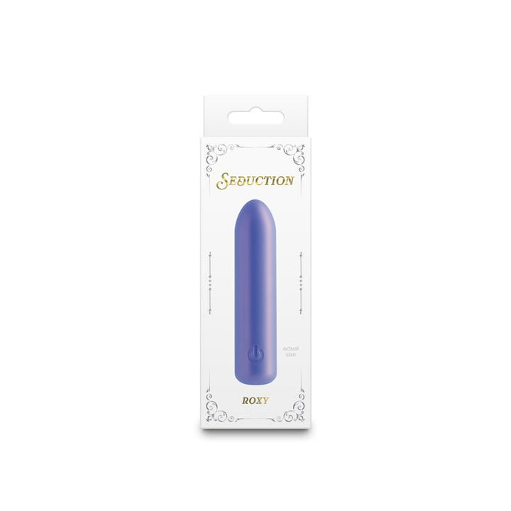 Seduction - Roxy - Metallic Blue - Metallic Blue 9 cm USB Rechargeable Vibrating Bullet – Sex toys NZ by Naughtyhut. Discreet delivery nationwide.