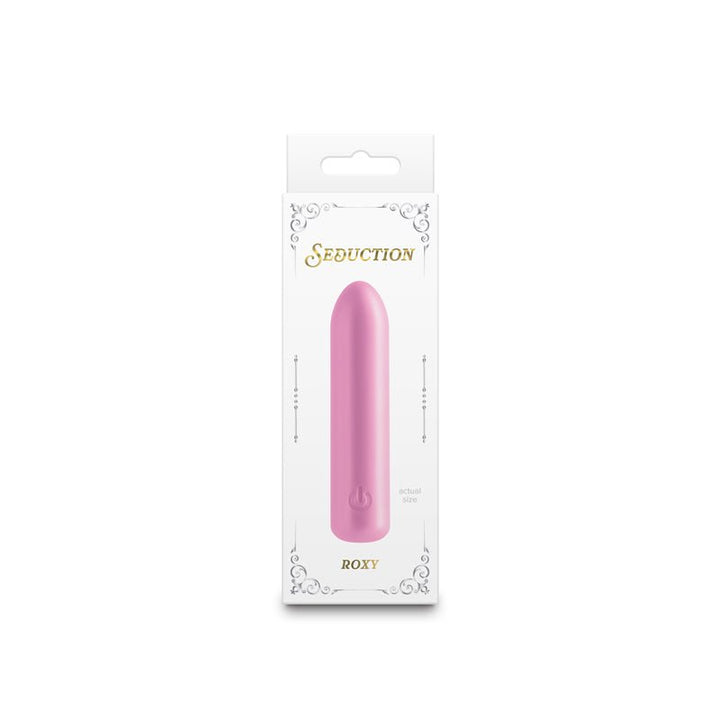 Seduction - Roxy - Metallic Pink - Metallic Pink 9 cm USB Rechargeable Vibrating Bullet – Sex toys NZ by Naughtyhut. Discreet delivery nationwide.