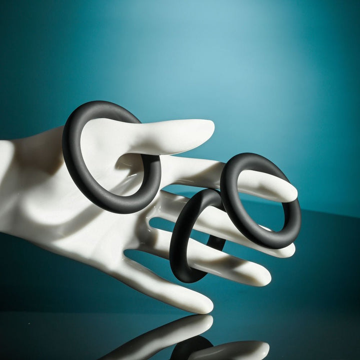 Selopa 3 RING CIRCUS - Black Cock Rings - Set of 3 Sizes – Sex toys NZ by Naughtyhut. Discreet delivery nationwide.