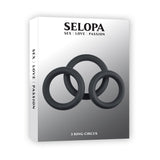 Buy Selopa 3 RING CIRCUS - Black Cock Rings - Set of 3 Sizes – Naughtyhut NZ sex toys online. Discreet delivery & top brands.