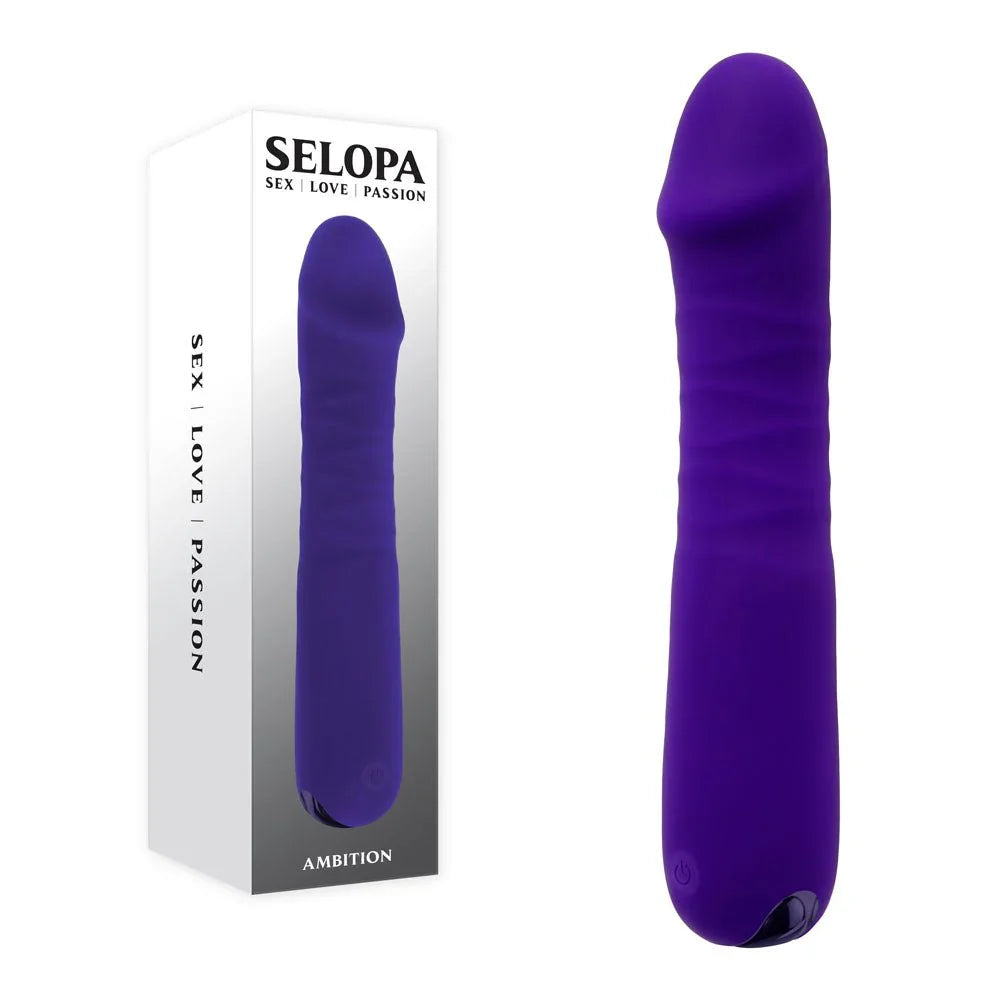 Selopa AMBITION - Purple 17 cm USB Rechargeable Thrusting Vibrator – Sex toys NZ by Naughtyhut. Discreet delivery nationwide.