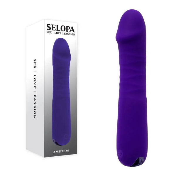 Selopa AMBITION - Purple 17 cm USB Rechargeable Thrusting Vibrator – Sex toys NZ by Naughtyhut. Discreet delivery nationwide.