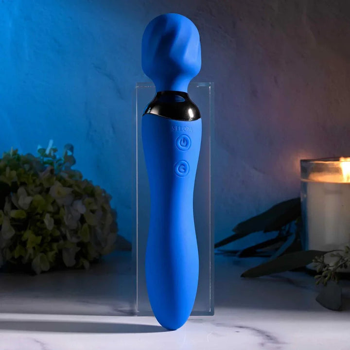 Selopa BLUE BELLE - Blue USB Rechargeable 20 cm Massage Wand – Sex toys NZ by Naughtyhut. Discreet delivery nationwide.