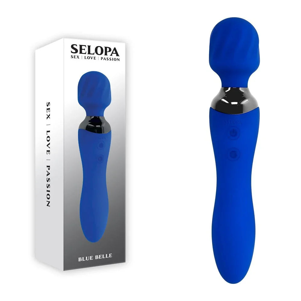 Selopa BLUE BELLE - Blue USB Rechargeable 20 cm Massage Wand – Sex toys NZ by Naughtyhut. Discreet delivery nationwide.