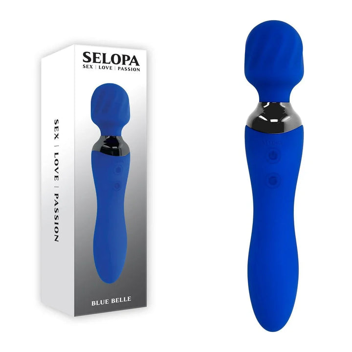 Selopa BLUE BELLE - Blue USB Rechargeable 20 cm Massage Wand – Sex toys NZ by Naughtyhut. Discreet delivery nationwide.