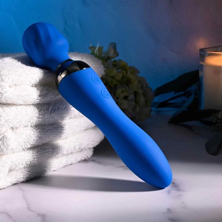Selopa BLUE BELLE - Blue USB Rechargeable 20 cm Massage Wand – Sex toys NZ by Naughtyhut. Discreet delivery nationwide.