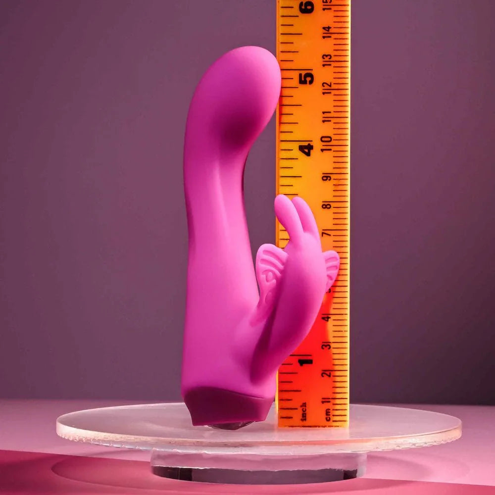 Butterfly Love stood beside a ruler to show its 13.8 cm length