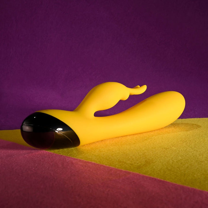 Selopa BUZZZ BUNNY - Yellow 19.7 cm USB Rechargeable Rabbit Vibrator – Sex toys NZ by Naughtyhut. Discreet delivery nationwide.