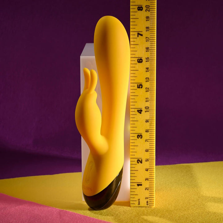 Selopa BUZZZ BUNNY - Yellow 19.7 cm USB Rechargeable Rabbit Vibrator – Sex toys NZ by Naughtyhut. Discreet delivery nationwide.