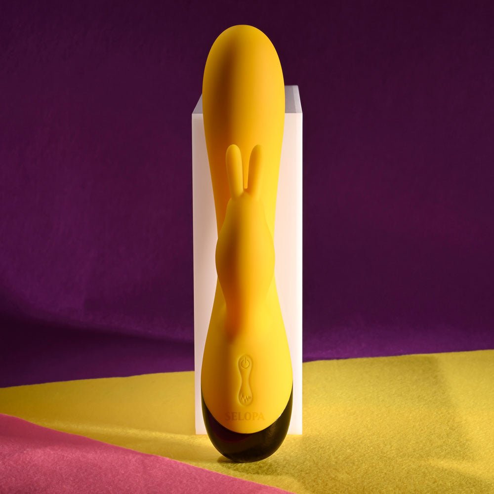Selopa BUZZZ BUNNY - Yellow 19.7 cm USB Rechargeable Rabbit Vibrator – Sex toys NZ by Naughtyhut. Discreet delivery nationwide.