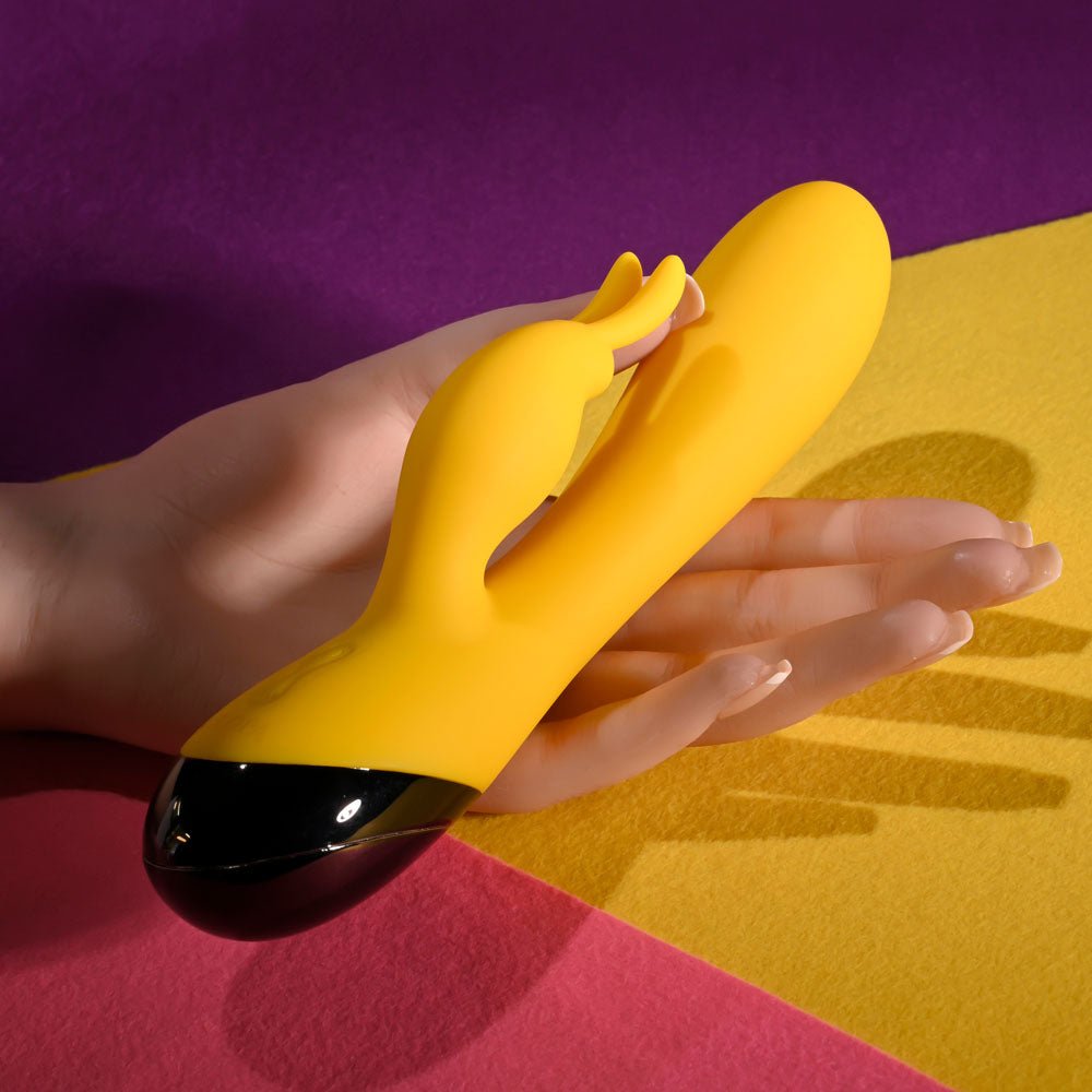 Selopa BUZZZ BUNNY - Yellow 19.7 cm USB Rechargeable Rabbit Vibrator – Sex toys NZ by Naughtyhut. Discreet delivery nationwide.