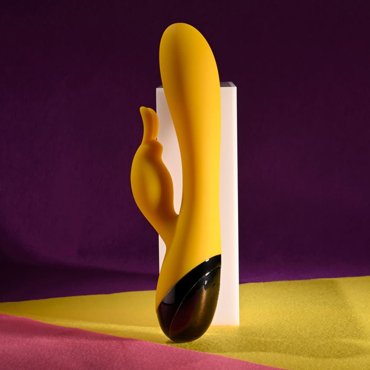 Selopa BUZZZ BUNNY - Yellow 19.7 cm USB Rechargeable Rabbit Vibrator – Sex toys NZ by Naughtyhut. Discreet delivery nationwide.
