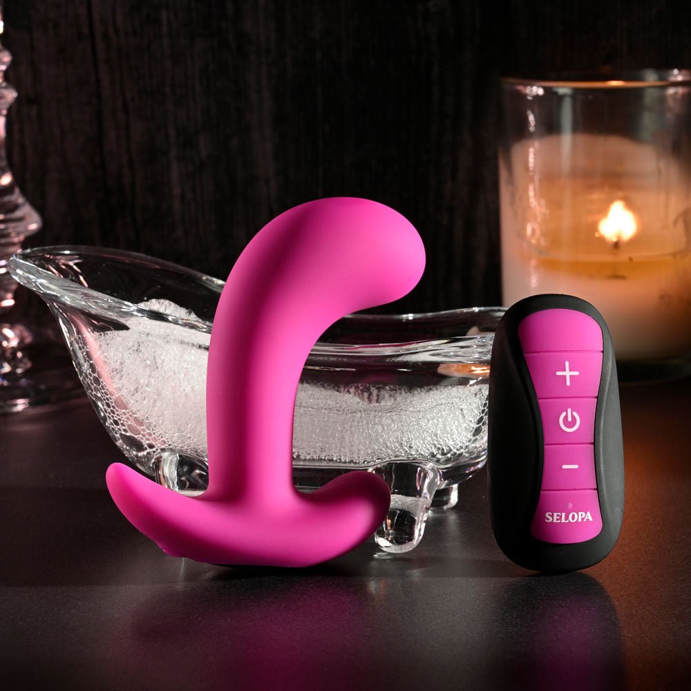 Selopa HOOKING UP - Pink 9.5 cm USB Rechargeable Vibrator with Wireless Remote – Sex toys NZ by Naughtyhut. Discreet delivery nationwide.