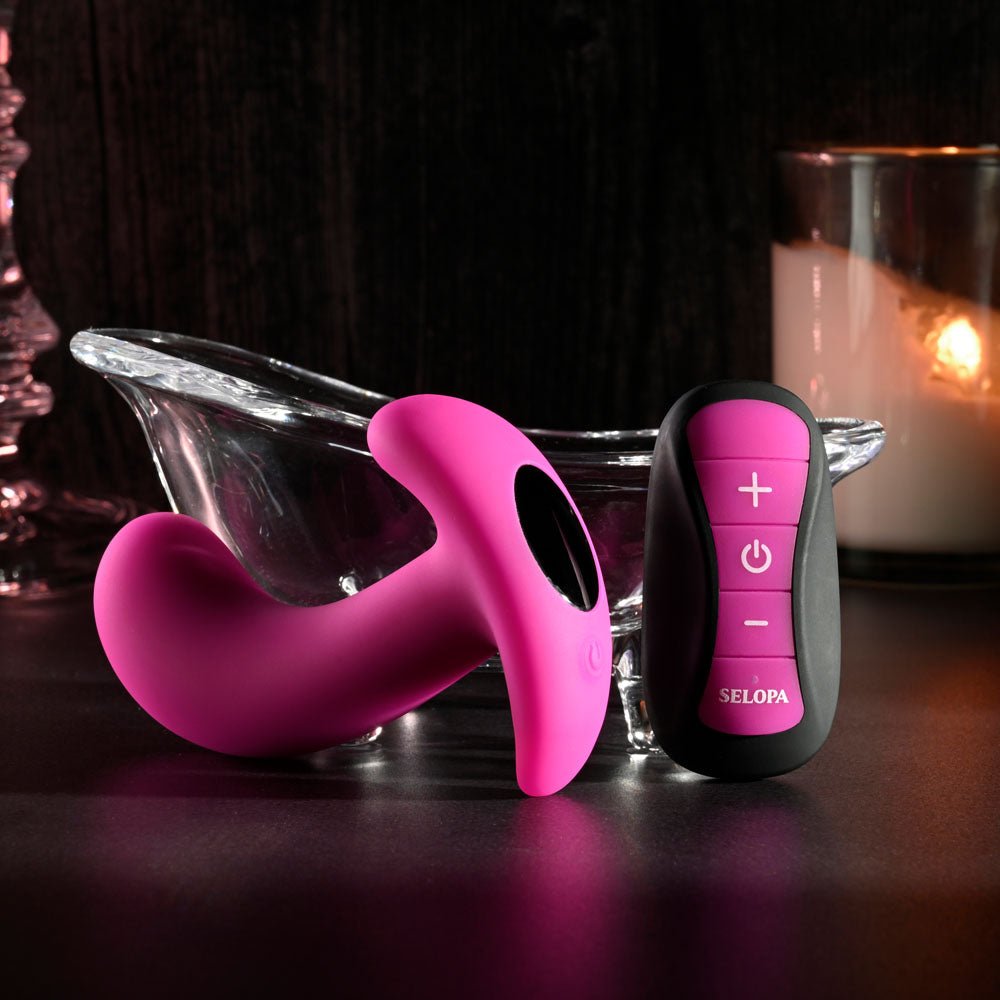 Selopa HOOKING UP - Pink 9.5 cm USB Rechargeable Vibrator with Wireless Remote – Sex toys NZ by Naughtyhut. Discreet delivery nationwide.