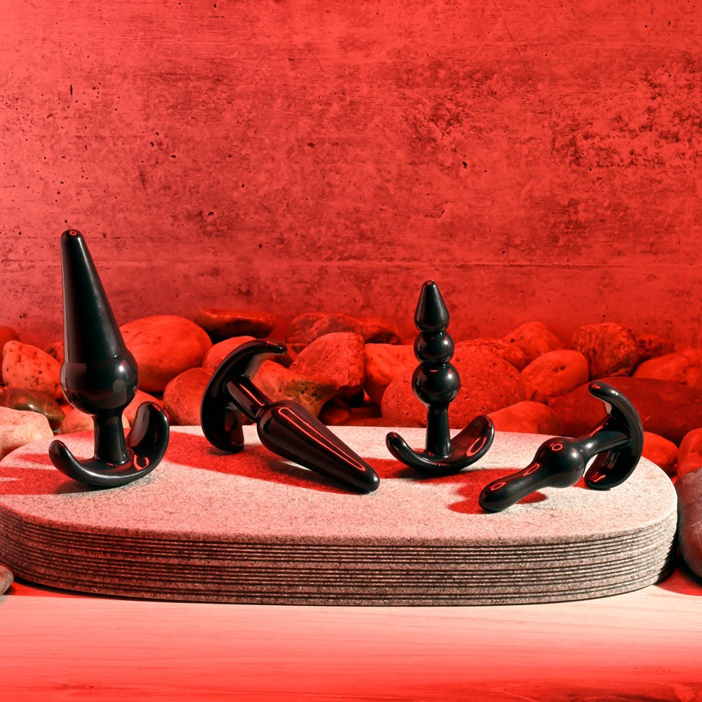 Selopa INTRO TO PLUGS - Black Butt Plugs - Set of 4 – Sex toys NZ by Naughtyhut. Discreet delivery nationwide.