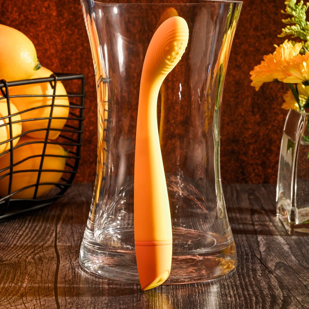 Buy Selopa LEMON SQUEEZE - Yellow 18.4 cm USB Rechargeable Vibrator – Naughtyhut NZ sex toys online. Discreet delivery & top brands.