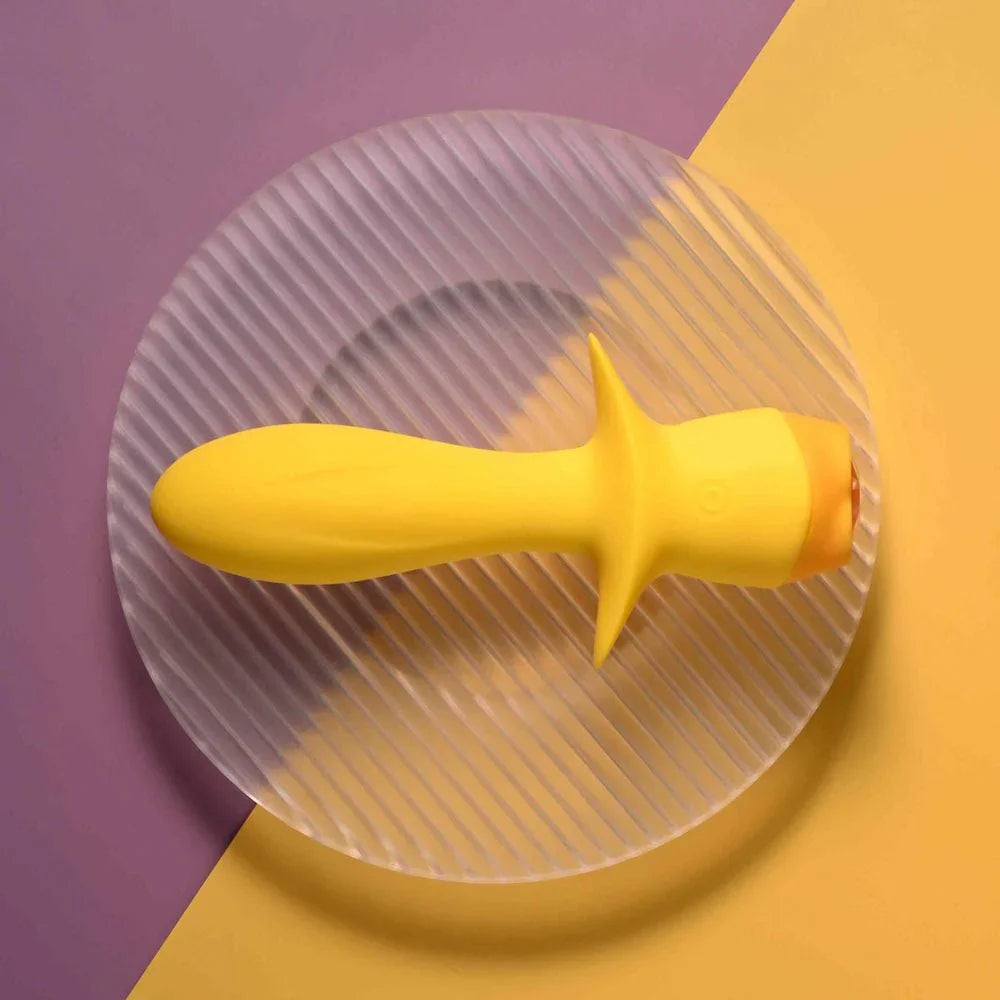 Mellow Yellow laid flat, showing the smooth shaft and the winged base