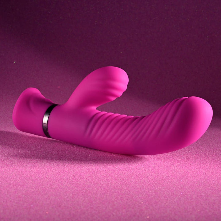 Selopa NEXT WAVE - Pink 16.4 cm USB Rechargeable Dual Vibrator – Sex toys NZ by Naughtyhut. Discreet delivery nationwide.