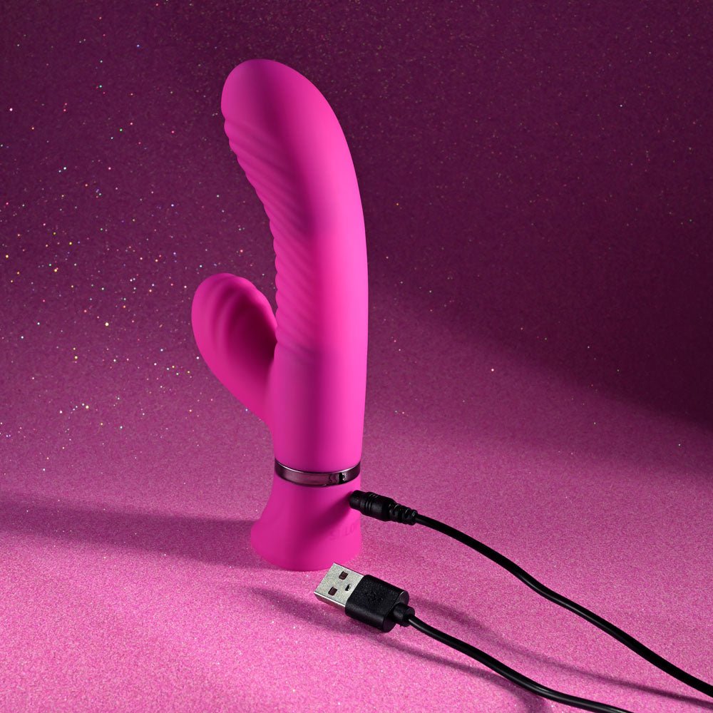 Selopa NEXT WAVE - Pink 16.4 cm USB Rechargeable Dual Vibrator – Sex toys NZ by Naughtyhut. Discreet delivery nationwide.