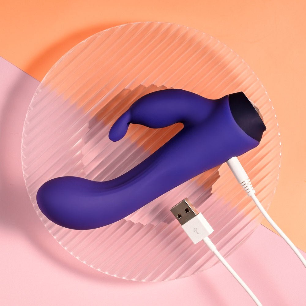 Buy Selopa PLUM JOB - Purple 13.5 cm USB Rechargeable Rabbit Vibrator – Naughtyhut NZ sex toys online. Discreet delivery & top brands.