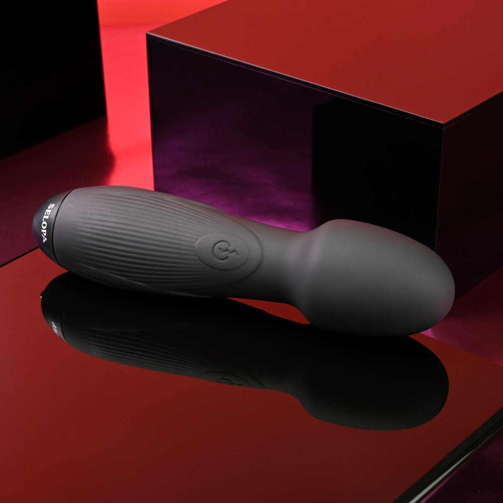 Selopa POWER TRIP - Black 18.8 cm USB Rechargeable Massage Wand – Sex toys NZ by Naughtyhut. Discreet delivery nationwide.