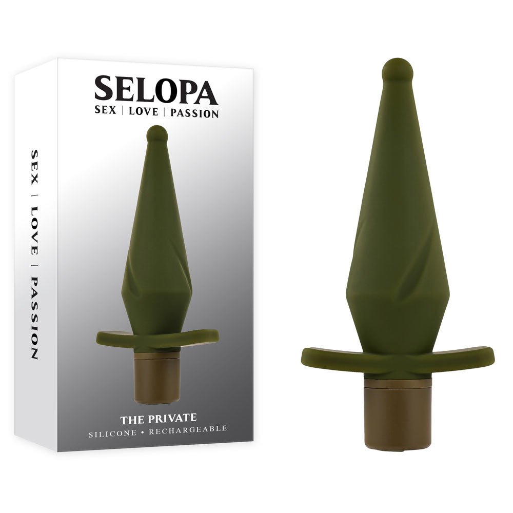 Buy Selopa THE PRIVATE - Green 13 cm USB Rechargeable Vibrating Butt Plug – Naughtyhut NZ sex toys online. Discreet delivery & top brands.