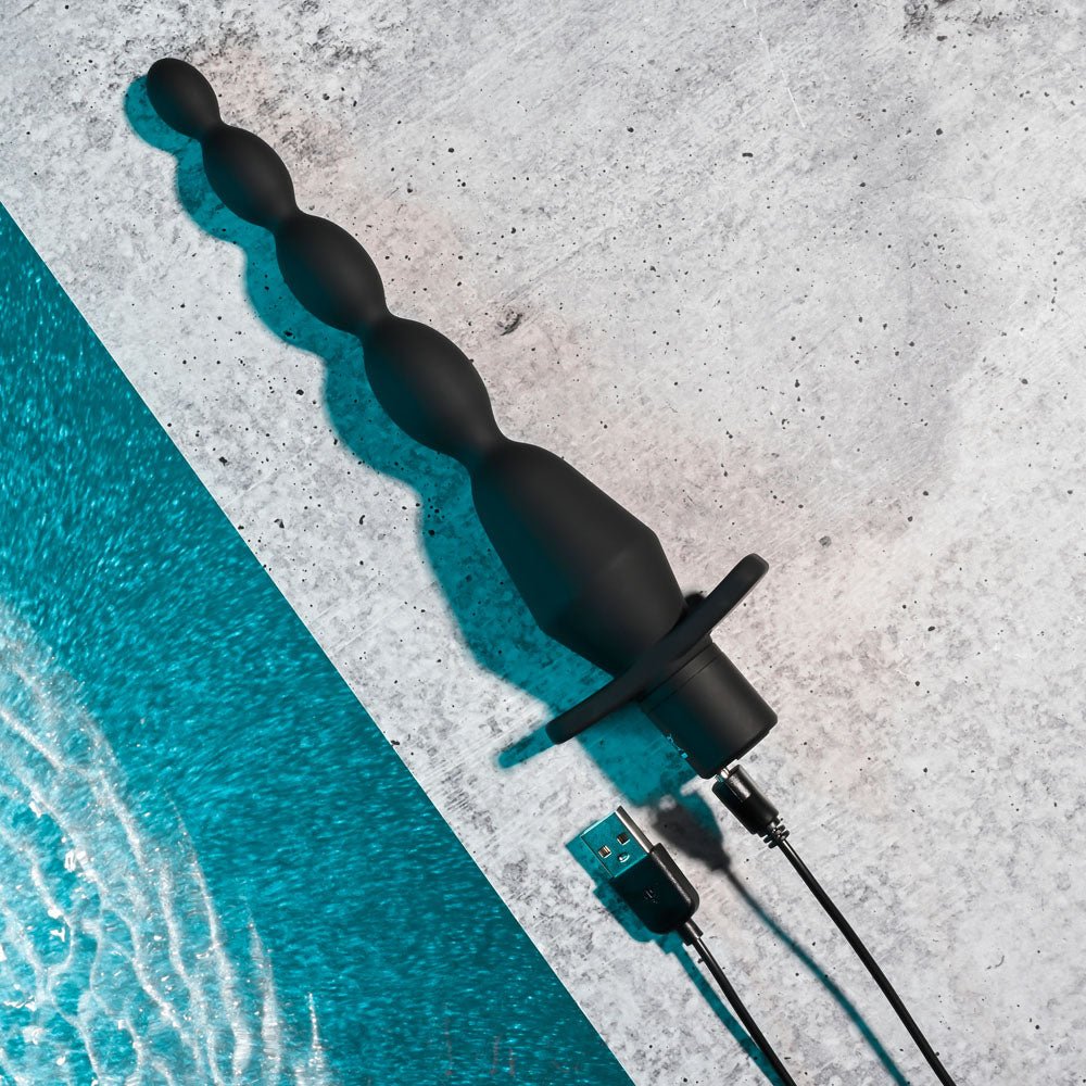 Selopa VIBRATING BUTT BEADS - Black 22 cm USB Rechargeable Vibrating Anal Beads – Sex toys NZ by Naughtyhut. Discreet delivery nationwide.