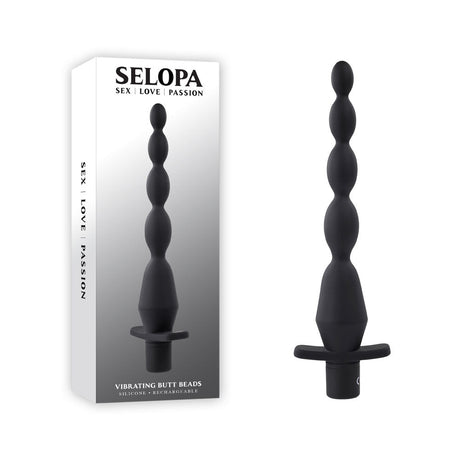 Buy Selopa VIBRATING BUTT BEADS - Black 22 cm USB Rechargeable Vibrating Anal Beads – Naughtyhut NZ sex toys online. Discreet delivery & top brands.
