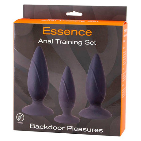 Buy Seven Creations Essence Training Set - Black Butt Plugs - Set of 3 Sizes – Naughtyhut NZ sex toys online. Discreet delivery & top brands.