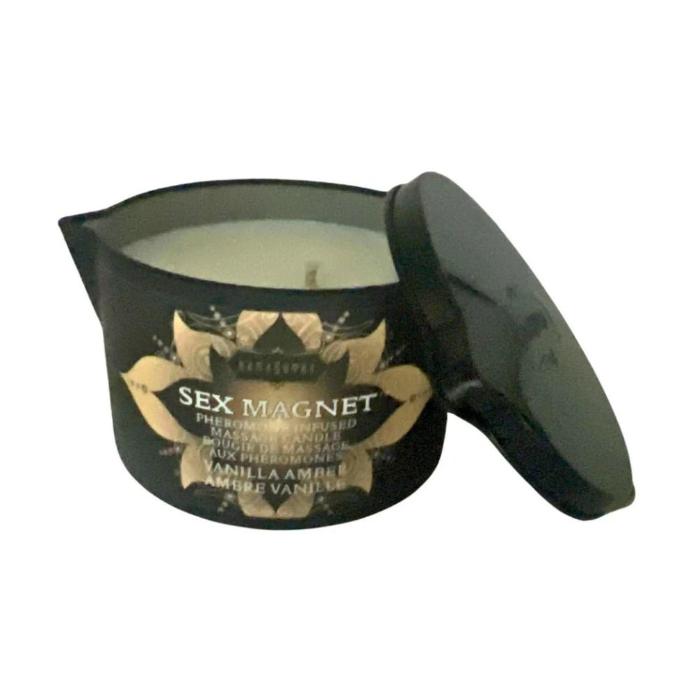 Sex Magnet Massage Candle (With Pour Spout) Vanilla Amber 170g – Sex toys NZ by Naughtyhut. Discreet delivery nationwide.