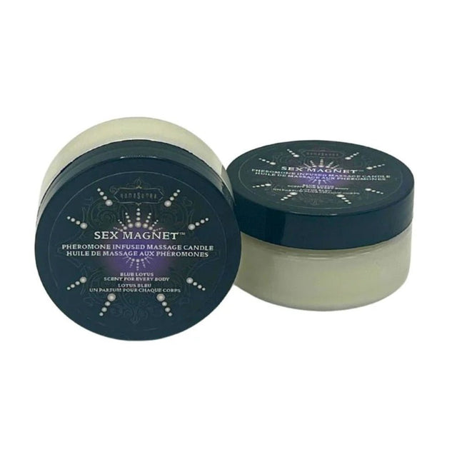 Buy Sex Magnet Pheromone - Blue Lotus Massage Candle 48g – Naughtyhut NZ sex toys online. Discreet delivery & top brands.