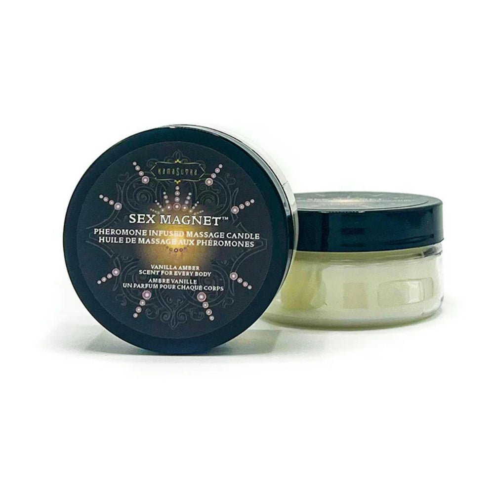 Buy Sex Magnet Pheromone - Vanilla Amber Massage Candle 48g – Naughtyhut NZ sex toys online. Discreet delivery & top brands.