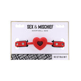 Buy Sex & Mischief Amor Ball Gag - Red/Black Mouth Restraint – Naughtyhut NZ sex toys online. Discreet delivery & top brands.