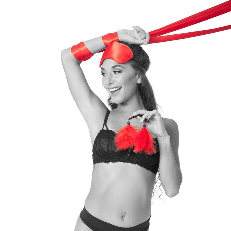 Buy Sex & Mischief Amor Bondage Beginner Kit - Red - 5 Piece Set – Naughtyhut NZ sex toys online. Discreet delivery & top brands.