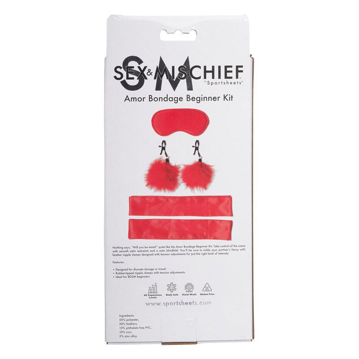 Sex & Mischief Amor Bondage Beginner Kit - Red - 5 Piece Set – Sex toys NZ by Naughtyhut. Discreet delivery nationwide.