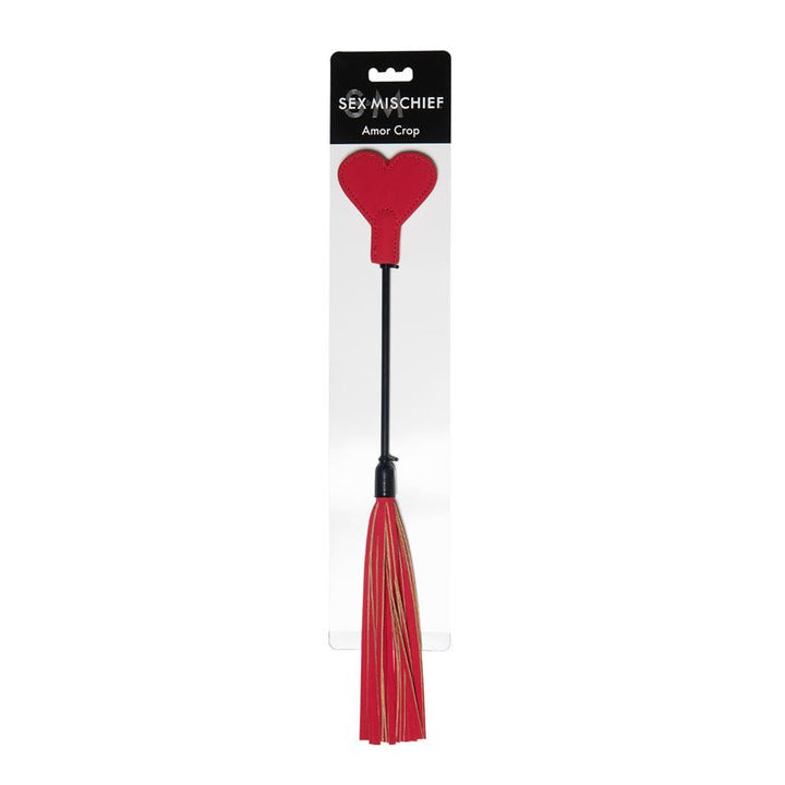 Sex & Mischief Amor Crop - Red/Black Heart Crop – Sex toys NZ by Naughtyhut. Discreet delivery nationwide.