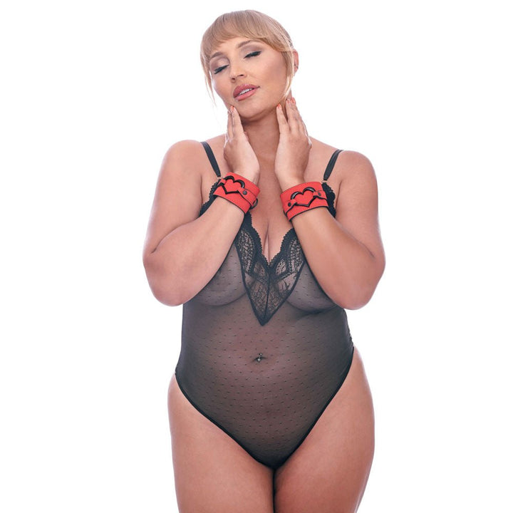 Sex & Mischief Amor Handcuffs - Red Restraints – Sex toys NZ by Naughtyhut. Discreet delivery nationwide.