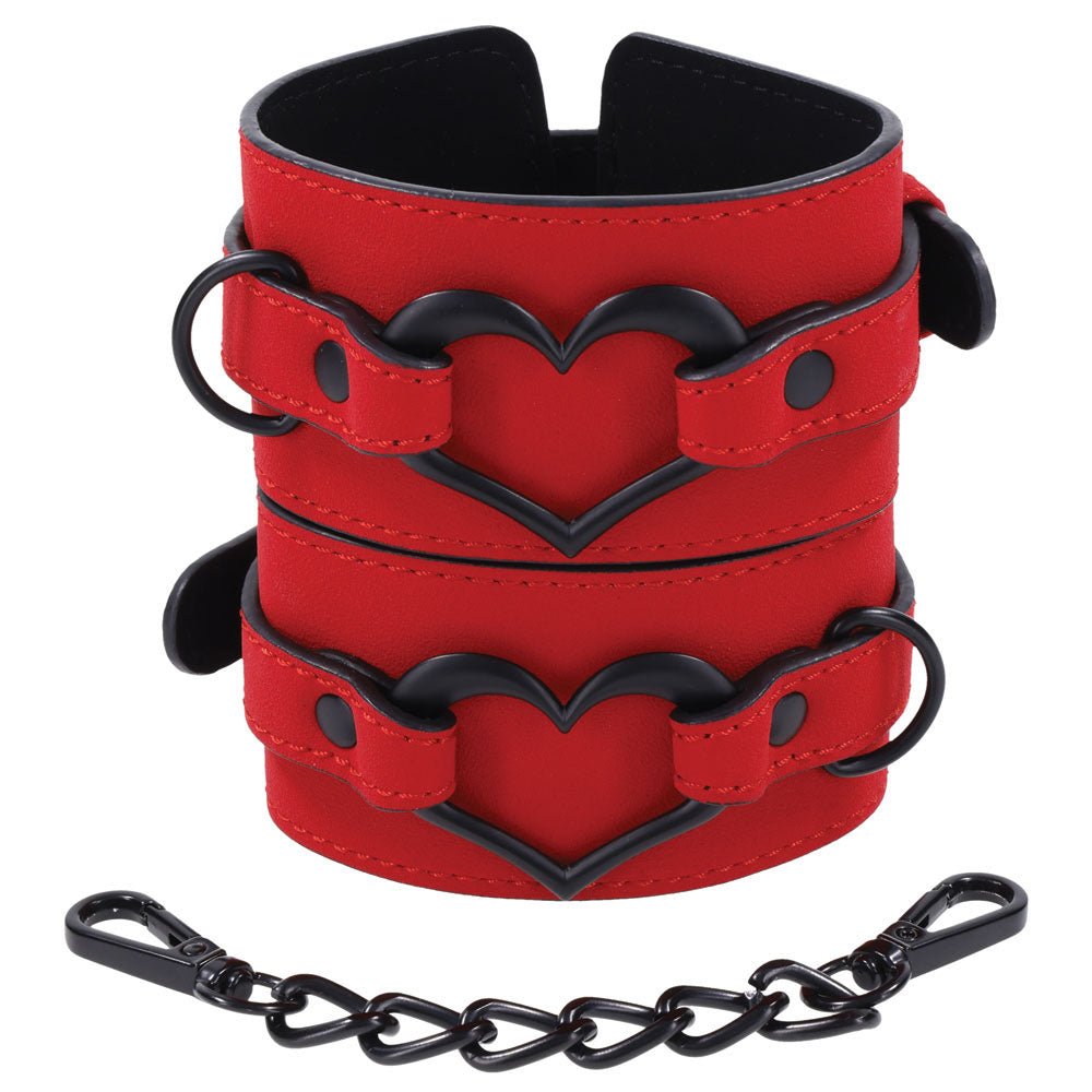 Buy Sex & Mischief Amor Handcuffs - Red Restraints – Naughtyhut NZ sex toys online. Discreet delivery & top brands.