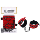 Buy Sex & Mischief Amor Handcuffs - Red Restraints – Naughtyhut NZ sex toys online. Discreet delivery & top brands.