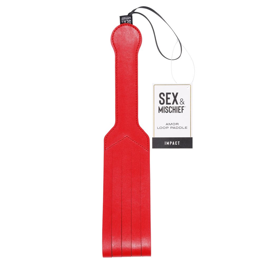 Sex & Mischief Amor Loop Paddle - Red 36.2 cm Paddle – Sex toys NZ by Naughtyhut. Discreet delivery nationwide.