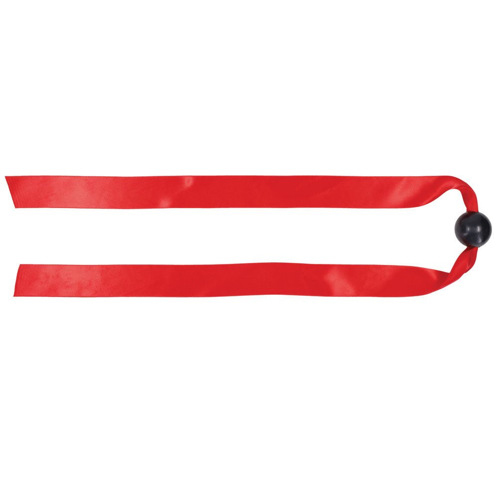 Buy Sex & Mischief Amor Satin Ball Gag - Red/Black Mouth Restraint – Naughtyhut NZ sex toys online. Discreet delivery & top brands.