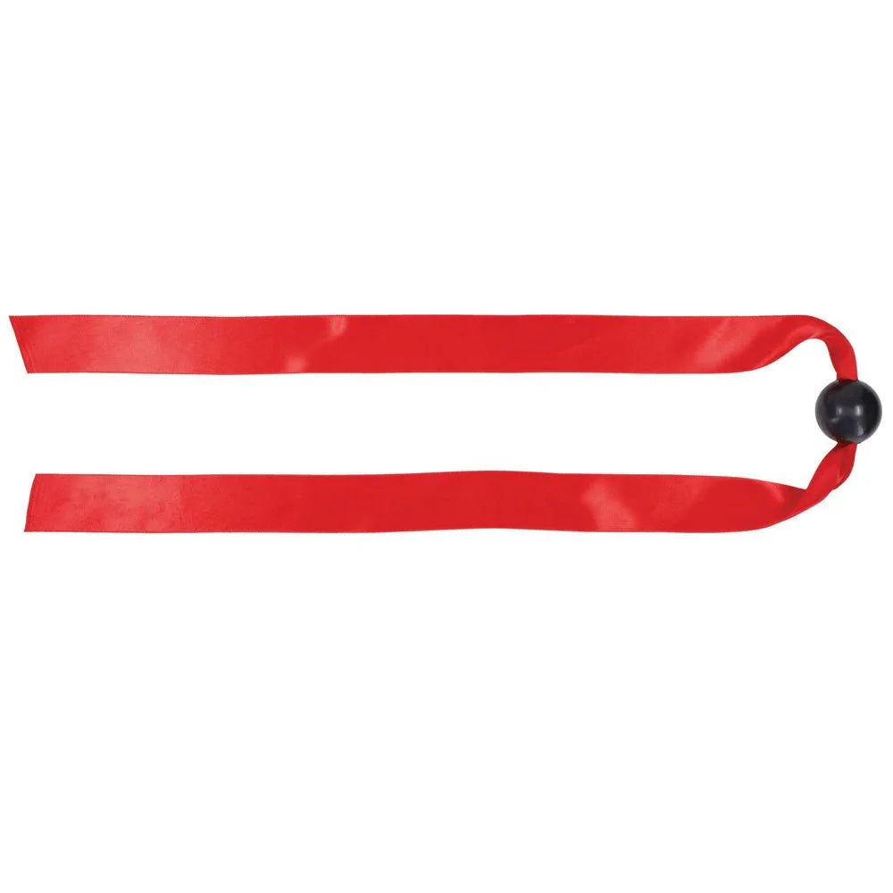 Sex & Mischief Amor Satin Ball Gag - Red/Black Mouth Restraint – Sex toys NZ by Naughtyhut. Discreet delivery nationwide.