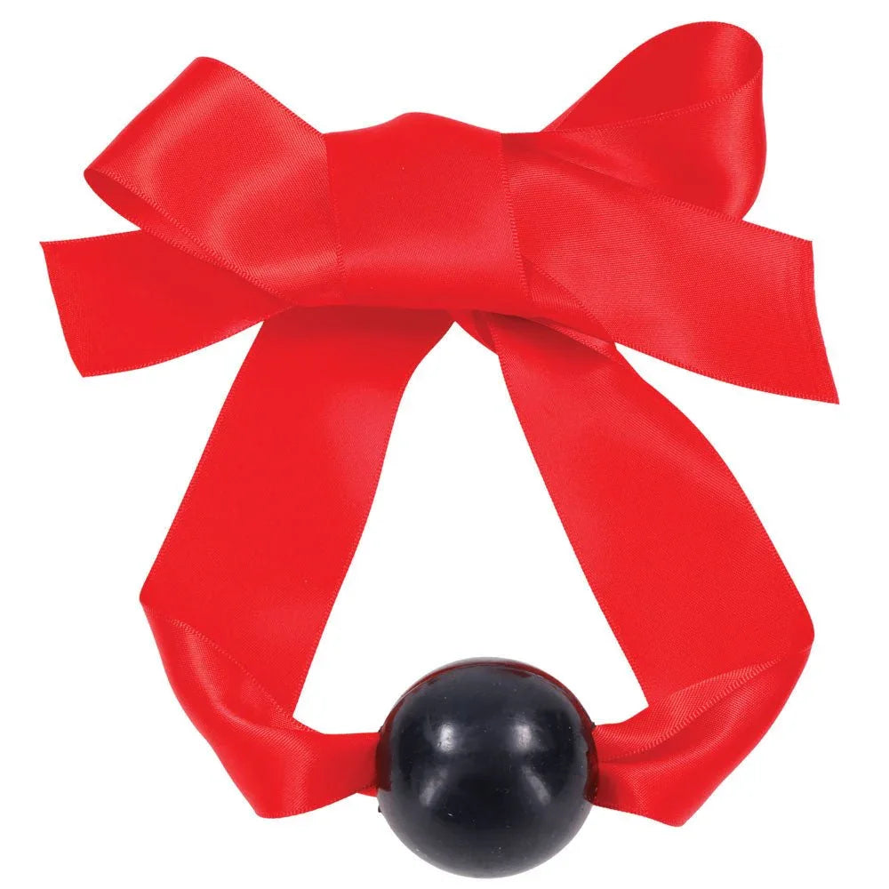 Sex & Mischief Amor Satin Ball Gag - Red/Black Mouth Restraint – Sex toys NZ by Naughtyhut. Discreet delivery nationwide.
