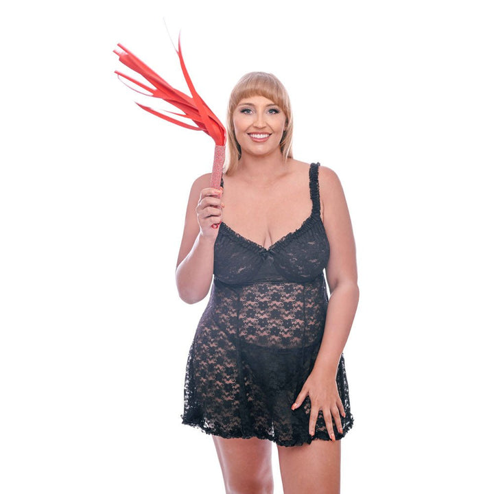 Sex & Mischief Amor Sparkle Flogger - Red 33 cm Flogger Whip – Sex toys NZ by Naughtyhut. Discreet delivery nationwide.