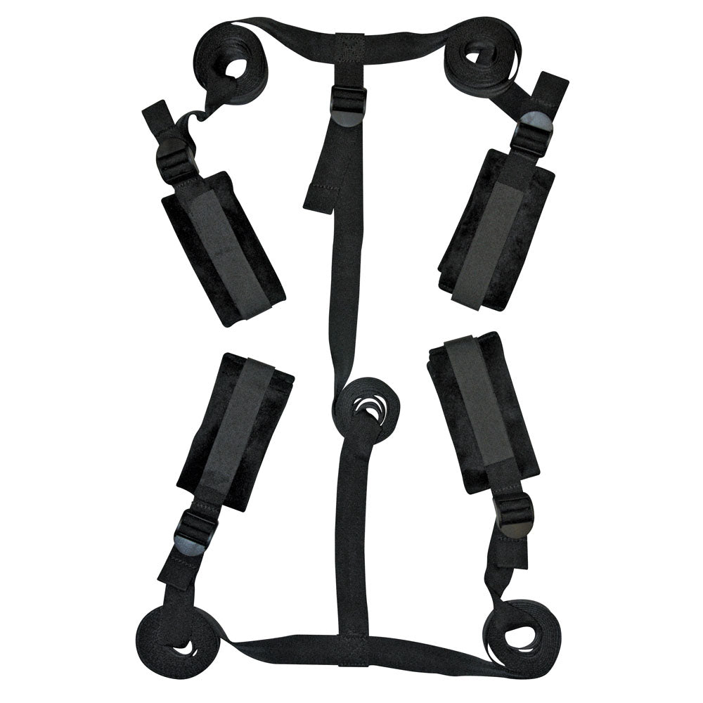 Buy Sex & Mischief Bed Bondage Restraint Kit - Under the Bed Restraint System – Naughtyhut NZ sex toys online. Discreet delivery & top brands.