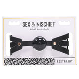 Buy Sex & Mischief Brat Ball Gag - Black/Rose Gold Mouth Restraint – Naughtyhut NZ sex toys online. Discreet delivery & top brands.